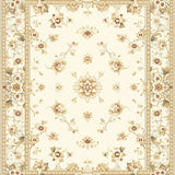 Refined Cream and Beige with Traditional Oriental Floral Design(Beige)
