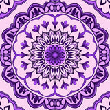 Elegant Floral Medallion Swirl Ornate Decorative (Purple)