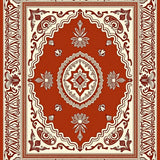 Vintage Medallion Tapestry with Fringe Accents Floor Covering(Brown)