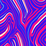 Retro Interlocking Wave Motif with Asymmetric Striped Detailing(Blue)