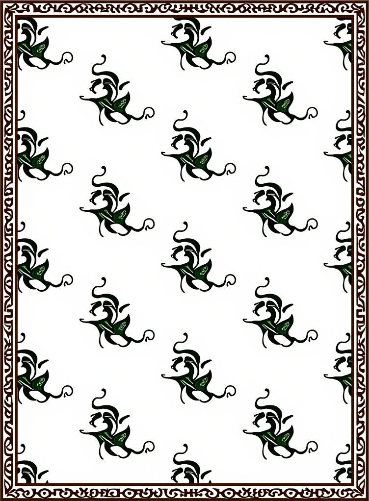 Damask Scroll Work Decorative with Baroque Inspired Details (Brown) - ODIKA