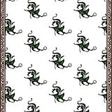 Damask Scroll Work Decorative with Baroque Inspired Details (Brown) - ODIKA