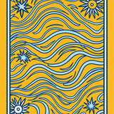 Ocean Wave with Celestial Motifs(Yellow)