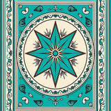Serene Harbor Nautical Compass Rose Medallion(Turquoise)