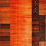 Burnt Orange Copper Fiery Red Abstract Shape Washable Rug Floor Mat(Orange)