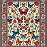 Enchanting Butterfly Motif with Abstract Floral(Yellow)