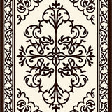 Elegant Damask Blending Curved Flourishes and Symmetrical Accents(Brown)