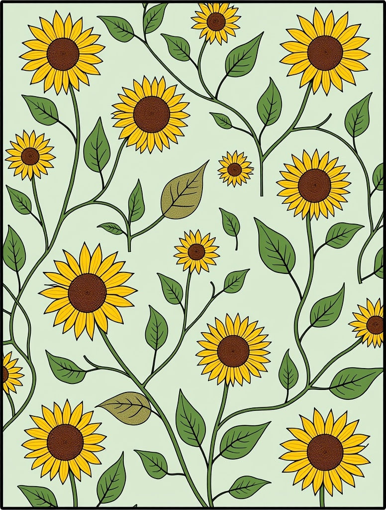 Pastoral Garden Adorned With Sunflower Embellishments (Yellow) - ODIKA