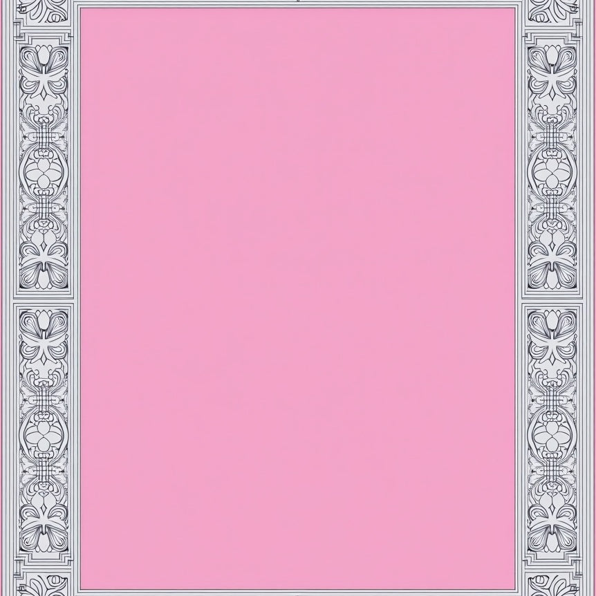 Josette Medallion Scrollwork Interlocking Damask (Pink) - ODIKA