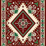 Vintage Holiday Trellis Area with Festive Motifs(Burgundy)