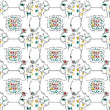 Hexagonal Mosaic Print Accent Base(White)