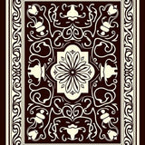 Traditional Coffeehouse Damask with Intricate Brewing Vessel Motifs(Brown)