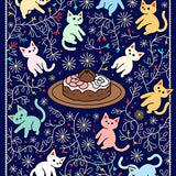 Sparkling Mischievous Pet Supper Scene Jolly Vacation Accessory(Blue)