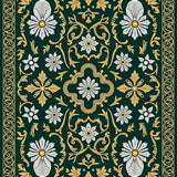Ornate Winter Floral Design Featuring Gold Embellishments And Frosting(Green)