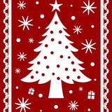 Jolly Evergreen Celebration Decorative Seasonal Flooring Accent(Red)