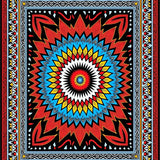 Nordic Starburst Mosaic with Interwoven Motif Detailing(Red)
