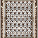 Tile Inspired Quatrefoil Motif Slip Resistant(Brown)