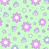 Kawaii Starburst Dreamscape with Whimsical Hearts(Green)