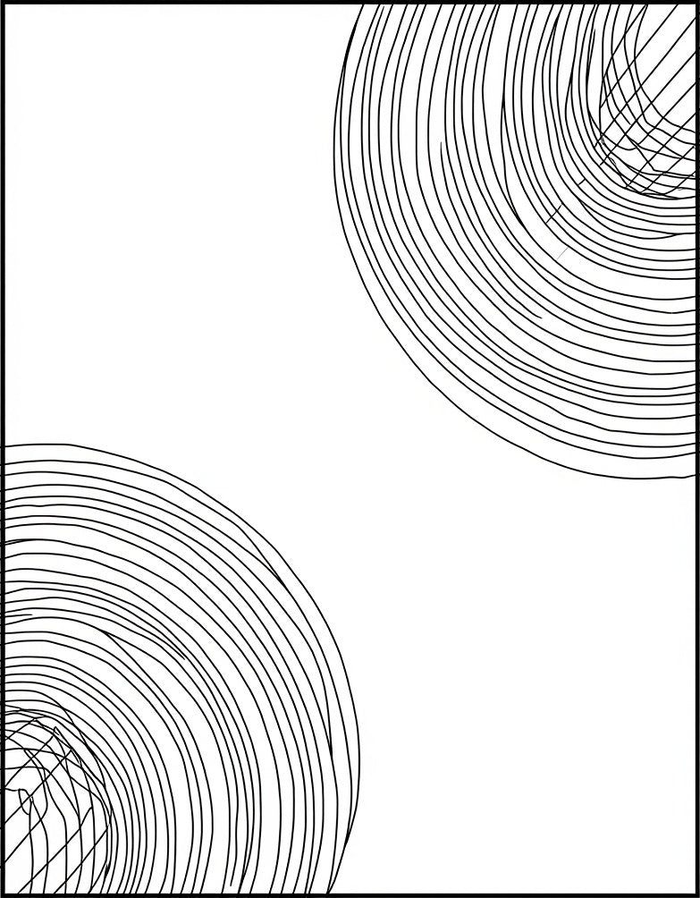 Dynamic Swirling Lines with Angular Mesh Overlay (Black) - ODIKA