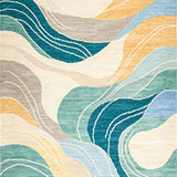 Estrella Collection Bright Abstract Water Ripple Funky Area(Beige)