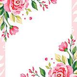 Blooming Garden Watercolor Artistic Floral Tapestry(Pink)