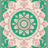 Lotus Bloom Interlocking Medallion Motif(Green)