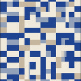 Contemporary Blue Beige Area Modern Geometric Design(Blue)