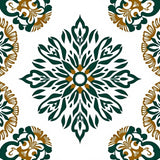 Chic Boho Bloom Tapestry Featuring Interlocking Leafy Vines and Floral Ornaments (Green)