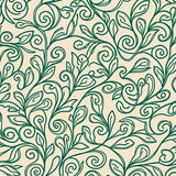 Abstract Botanical Flourish with Swirling Vine Motifs(Beige)