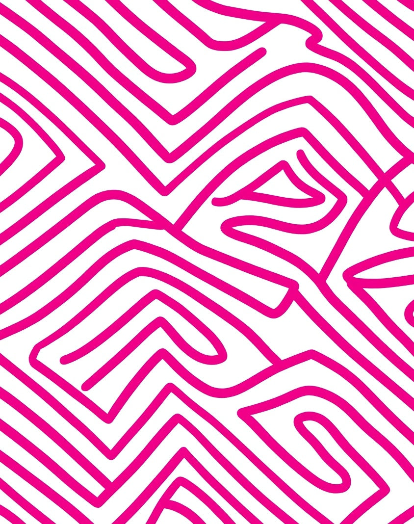 Chevron Zigzag Wave with Ombre Color Transition Effects (Pink) - ODIKA