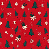 Festive Pine Tree Holiday Entrance Decorative Seasonal Floor(Red)