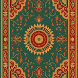 Autumn Harvest Medallion with Tasseled Edges(Green)