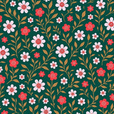 Enchanted Wildflower Meadow Design with Cascading Blossom Trails(Green)