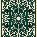 Botanical Vine Scrollwork with Art Nouveau Inspired Flourishes(Green)