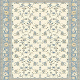 Elegant Interwoven Beige and Sky Blue Floral Design(Beige)