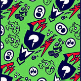 Adventure Crest Interlocking Motif with Bold Lightning and Symbols (Green)