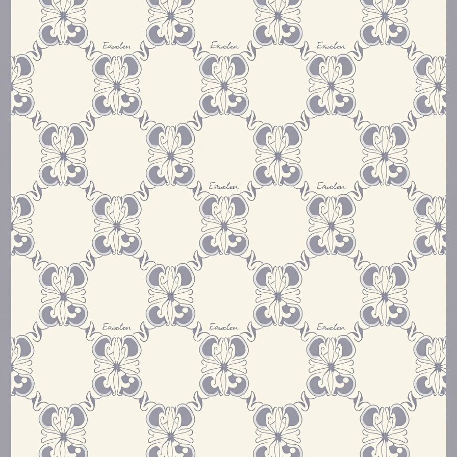 Interlocking Lattice Motif with Modern Scrollwork Accents (Ivory) - ODIKA