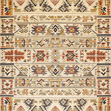 Sedona Tribal Abstract Area with Geometric Border Design(Beige)