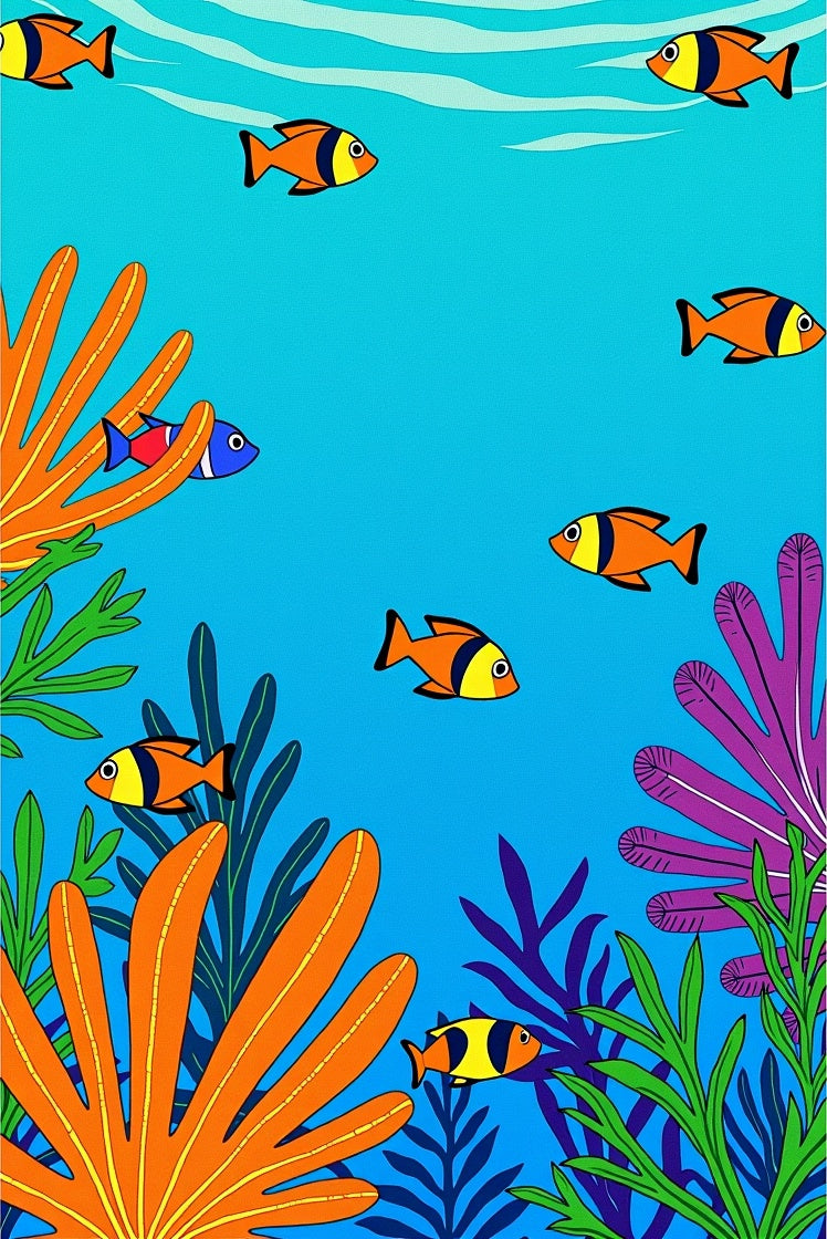 Tropical Fish Coral Reef Ocean Throw Entryway Doormat (Blue) - ODIKA