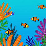 Tropical Fish Coral Reef Ocean Throw Entryway Doormat (Blue) - ODIKA