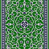 Interlocking Medallion Motifs with Ornate Symmetry and Floral Accents (Green) - ODIKA