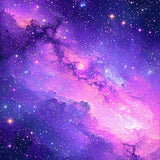 Vibrant Abstract Cosmic Swirls(Purple)