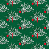 Festive Evergreen Holiday With Decorated Fir Motif(Green)