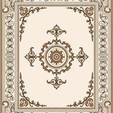 Ornate Medallion Flourish with Intricate Border Detailing(Beige)