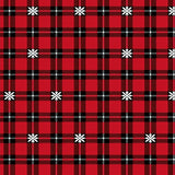 Festive Plaid Holiday With Snowflake Motif(Red)