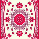 Vintage Medallion Tapestry Sunburst Floral Motif Artisan(Red)