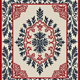 Nordic Pine Branch Tapestry Design with Traditional Seasonal(Red)