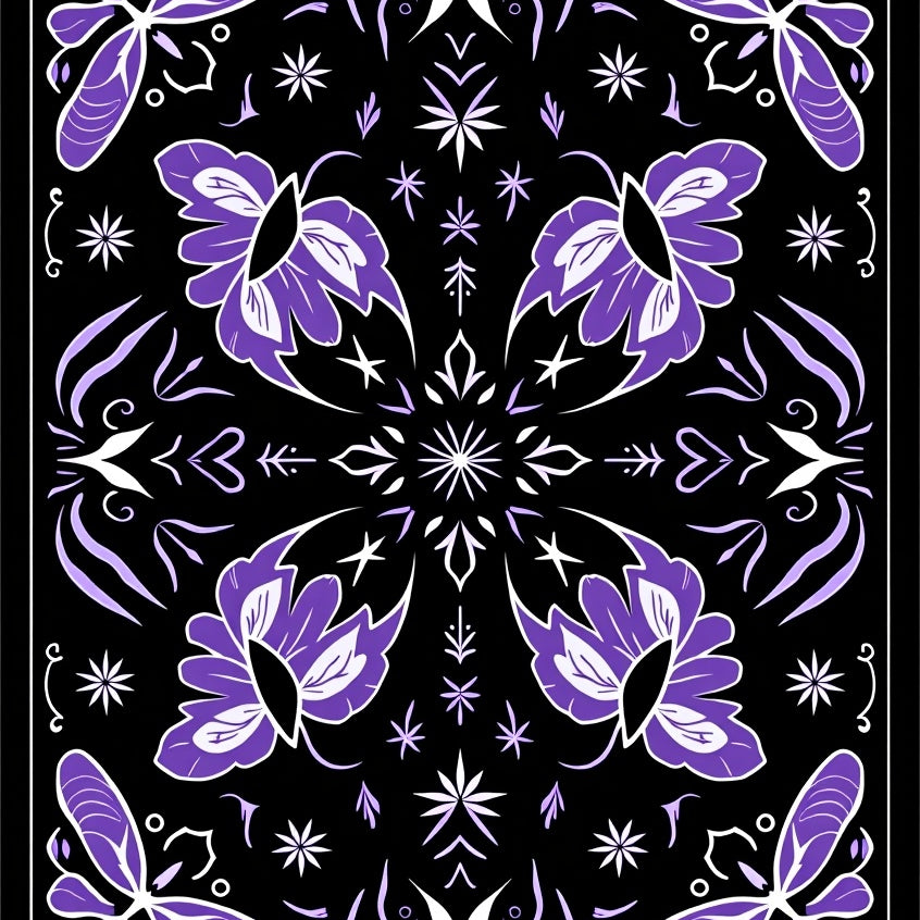 Mystical Moth Wings with Celestial Stars Enchanted Garden (Black) - ODIKA