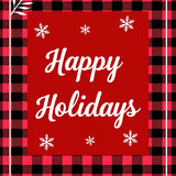 Yuletide Front Porch Decorative Checkered Entrance(Red)