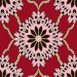 Traditional Oak Leaf Medallion Stain Resistant Floor Covering(Pink)